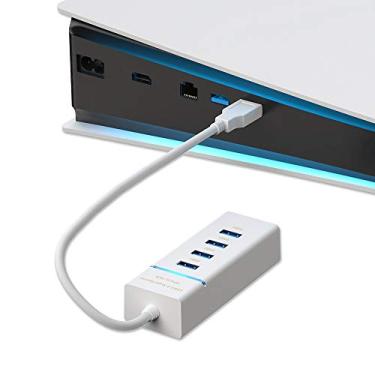 Imagem de A expansão da interface é adequada para o host do controlador de jogo do teclado, Para PS5, adaptador USB 3.0USB 4 em 1 com luz indicadora azul, Acessórios PS5