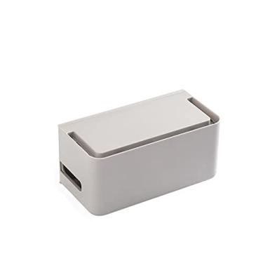 Imagem de AOKLEY Caixa de gerenciamento de cabos organizador de cabos e rack de roteador fonte de alimentação soquete de TV protetor de tira de energia placa de plugue caixa de armazenamento de cabo para área de escritório doméstico caixa de armazenamento de fio (cor: 1)