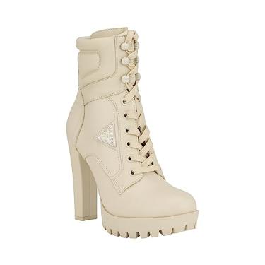 Imagem de GUESS Bota feminina de cano curto Tanisa, Creme 150, 8.5