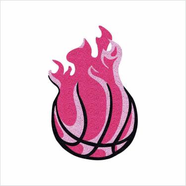 Imagem de Tapete Bola De Basket Fire, Cor Rosa, Decorção Para Porta De Entrada, Quarto, Sala.