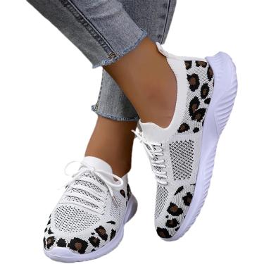 Imagem de Zapatos Casuales para Caminar para Mujer Zapatillas Retro con Estampado de Leopardo Zapatos para Correr en Carretera de Malla de Punto Transpirables de Verano Zapatos ortopédicos de Suela Bl
