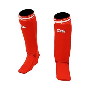 Imagem de Fairtex SPE1 Kickboxing MMA Muay Thai acolchoado elástico treinamento sparring caneleiras tamanho único