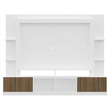 Imagem de Rack Estante com Painel Tv 65" e 2 portas Oslo Multimóveis Branco/madeirado