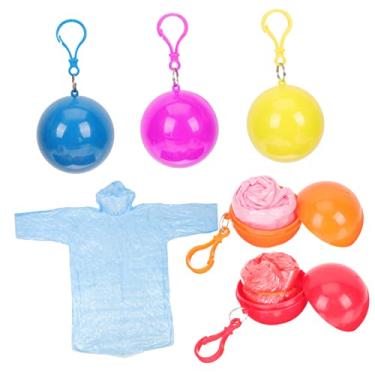 Imagem de WOONEKY 5 Peças Capa De Chuva Ponchos Transparentes Poncho Descartável Ponchos De Chuva Transparentes Para Adultos Capa De Chuva Leve Pancho Em Forma De Bola Chuva-Usa Portátil Chuva-Usa