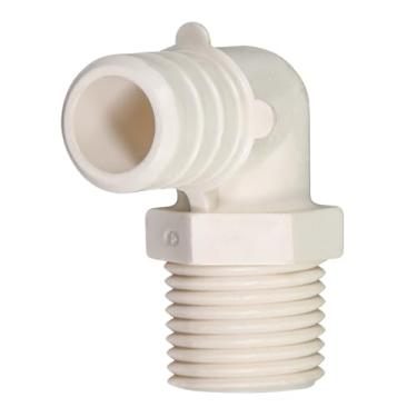 Imagem de Supply Giant Cotovelo de 90 graus QQNM3434 de liga de poliéster de plástico Pex x MPT, encaixe de tubo de farpa, 3/4 x 3/4, branco