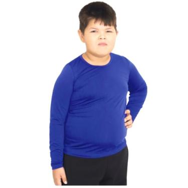 Imagem de Camisa Camiseta Térmica Infantil Unissex Segunda Pele Manga Longa (12, Azul)