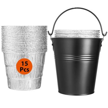 Imagem de Whaleme Pacote com 15 forros de graxa e balde de graxa de gotejamento HDW152 para Traeger Pro Series 575/780, 20/22/34, Ironwood 650/885, Pit Boss etc. Pellets Grill Smoker