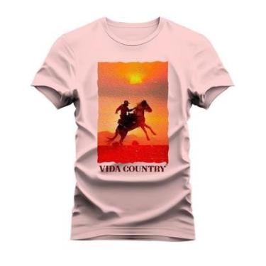 Imagem de Camiseta Plus Size Estampada Unissex Algodão Confortável Vida Country Pintura-Unissex