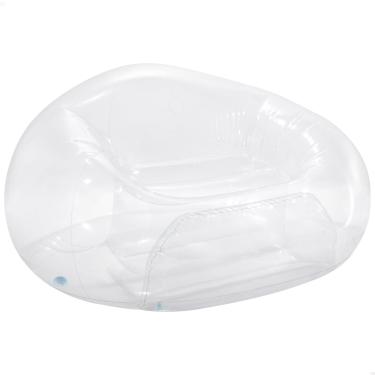 Imagem de INTEX Poltrona Inflável Transparente Clássica para Relaxar, Base de Trenó, PVC, Cadeira Inflável