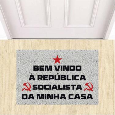 Imagem de Capacho Tapete Bem vindo a republica socialista Decorativo.