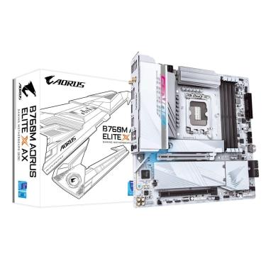 Imagem de Placa Mãe Gigabyte B760M Aorus Elite X AX mATX Wi-Fi LGA 1700 DDR5 HDMI DP M.2 USB 3.2