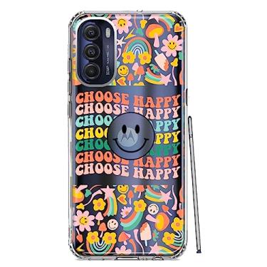Imagem de Mundaze - Capa para Motorola Moto G Stylus 5G 2022 Slim Hybrid Shockproof Hard Shell Soft TPU Heavy Duty Protective Phone Cover - Escolha o Happy Smiley Face Retro Vintage Groovy 70s Style
