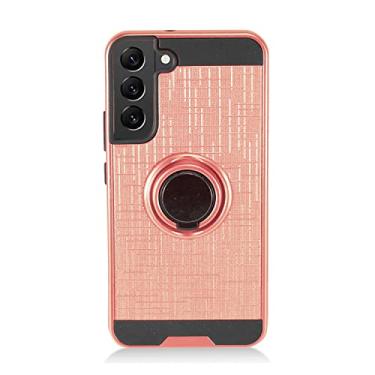 Imagem de Eaglecell - Para Samsung Galaxy S22+ 5G, S22 Plus 6,6 polegadas (SM-S906) - Capa de telefone à prova de choque com suporte de anel - RS2 ouro rosa