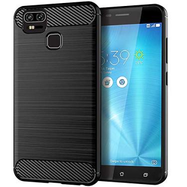 Imagem de NEKOYA Capa ASUS ZenFone Zoom S, com sensação suave, proteção total, anti-arranhões e impressões digitais + capa de celular resistente a arranhões para ASUS ZenFone Zoom S preta