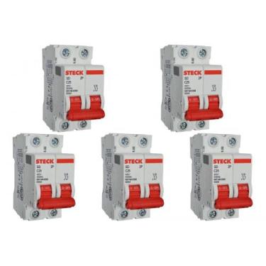 Imagem de Kit C/5 - Disjuntor Steck ''Din'' Bipolar 25A. C