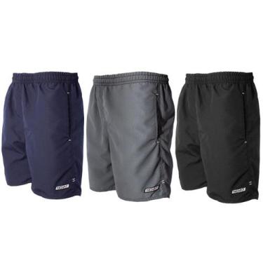 Imagem de Kit 3 Shorts Calção Bermuda Tactel Masculino Bolsos Elástico Cordão Li