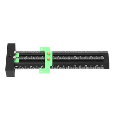 Imagem de Régua Quadrada T, Posição de Ponteiro Duplo de Bloco de Limite Ajustável, Agulha de Aço de Marcação Telescópica Tipo Botão, Escala Transparente, Material de Liga de Alumínio,