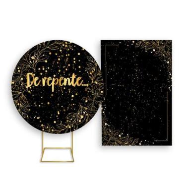 Imagem de Painel De Festa Redondo 1,50x1,50 + Painel Vertical 1,50x2,20 -  De Re