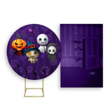 Imagem de Painel De Festa Redondo 1,50x1,50 + Painel Vertical 1,50x2,20 - Hallow