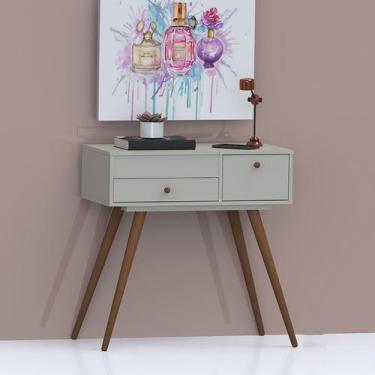 Imagem de Penteadeira Retro Cristal 2 Gavetas Off White - Olivar Móveis, Off-Whi