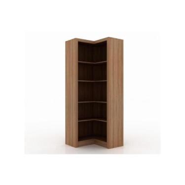 Imagem de Estante Livreiro Casal ME4132 de Canto c/ 4 Prateleiras Amêndoa - Tecn