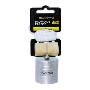 Imagem de Prumo Parede 750g Em Aço Corda Nylon Taco Madeira Tradestar