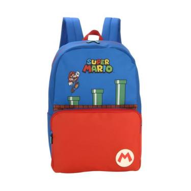Imagem de Mochila de Costas Reforçada Super Mario Bros Azul MS46941 - Luxcel