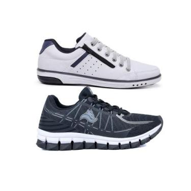 Imagem de Kit 2 Sapatênis Tênis Masculino Elastico Ziper Casual - Starfox, Gelo,