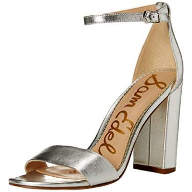 Imagem de Sam Edelman Sandálias Femininas Yaro Block Heel, Prata metálica, 10.5