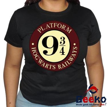 Imagem de Baby Look Plataforma 9 3/4 100% Algodão Harry Potter Hogwarts Geeko, P