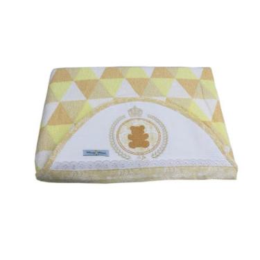 Imagem de Toalha com Capuz Felpuda Bordada Muito Mimo Minasrey,  Bege 5611