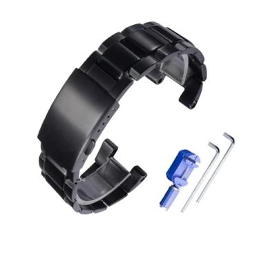 Imagem de unilabo Pulseira de relógio GST210 de aço inoxidável compatível com Casio GST-210 400G B100 W100 W110 W300 S100 S100D S110 S110D S300 28 mm pulseira de reposição para homens e mulheres Wirst Watchband