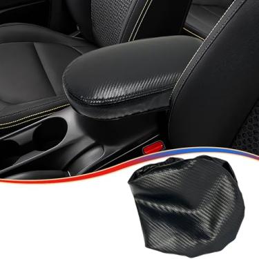 Imagem de MUXEE Capa de apoio de braço, para kia Soul 2014 2015 2016 2017 2018 2019, couro de microfibra, almofada protetora para console central de couro arranhão - fibra de carbono