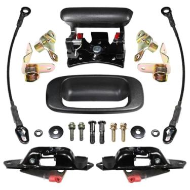 Imagem de CARMOCAR Substituição do kit de reparo de ferragens para Chevrolet Chevy Silverado GMC Sierra 1999-2006 incluindo alça, bisel, travas, cabos, dobradiças, hastes, clipes e parafusos
