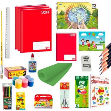 Imagem de kit lista de material escolar ensino fundamental 18 itens - UP LAR UTI