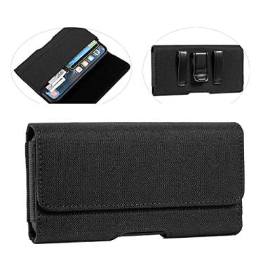 Imagem de Capa de nylon com clipe de cinto para telefone Samsung Galaxy S22+ S21 FE S20 FE S10+ A53 A52 A51 A32 4G A11 Note 20 10+ 9, iPhone 14 13 12 11 Pro Max, Pixel 6, OnePlus N20 5G, suporte horizontal para