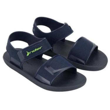 Imagem de Sandália Papete Rider Kick Masculino Infantil, Azul, Verde, 26/27