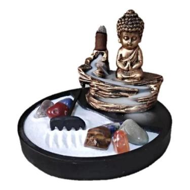 Imagem de Jardim Zen Redondo Com Incensário Cascata Buda Menino - Decore Casa