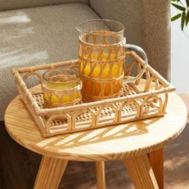 Imagem de Bandeja Decorativa de Rattan Nature 30cm x 24cm x 7cm