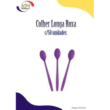 Imagem de Colher longa roxa c/50 unidades - açaiterias, açai, sobremesas, restau