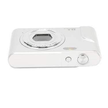 Imagem de Câmera Digital de 48 MP 1080P, Zoom Digital de 16x, Tela de 2,4 Polegadas, Câmera Recarregável para Iniciantes Adultos, Câmera Leve e Compacta Com Lente Grande Angular, Com (Prata)