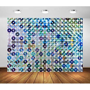 Imagem de BELECO 3 x 2,4 m Tecido Música CD Pano de Fundo Tema Música Festa CDs e DVDs Disco Fundo Musical Rock and Roll Decorações de Festa Aniversário Photoshoot Photo Booth Studio Adereços