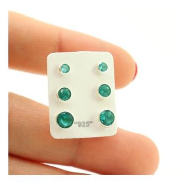 Imagem de 3 Brinco Trio Zirconias Cravação Inglesa Prata 925 - Lojas La&Ny, 5, P