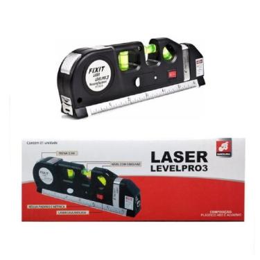 Imagem de Nível Laser 3 Linhas Cruz Trena Régua Nivelador Profissional - EMB-UTI