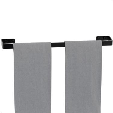 Imagem de Porta Toalha De Banho De Banheiro Preto Fosco Plus - Unidas