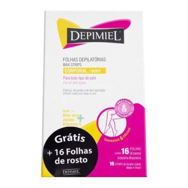 Imagem de Folhas Depilatórias Corporal Aloe Vera Vitamina E Depimiel