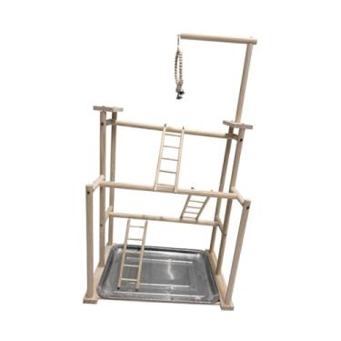 Imagem de IEUDNS Parrot Playground Bird Gym Bird Cage Acessórios Parrot Playstand Madeira Perch Stand para Pássaros Pequenos Aves Budgerigar Calopsita,