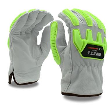 Imagem de Cordova Produtos de Segurança Luvas de Motorista Caliber-Gt Grain Goatskin Drive, Hppe/Steel Fabric Fored, Keystone, Lime TPR Protectors, Ansi Cut Level A5, Ansi Impact Level 1, Médio