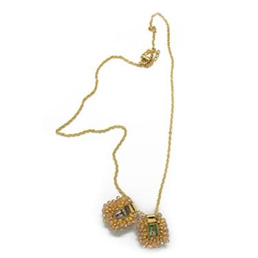 Imagem de Colar Escapulário Sagrado Pedra Murano Artesanal do Sagrado Coração de Jesus, Virgem Santa de Carmen, Arcanjo de São Miguel. 2 cm x 2 cm por Zaraleas, Couro, Sem Pedra Preciosa