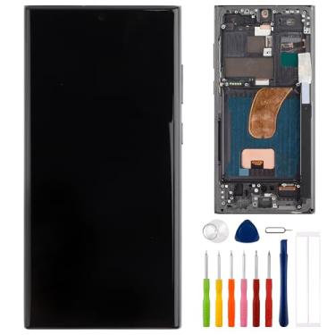 Imagem de E-yiiviil Tela digital TFT compatível com Samsung Galaxy S23 Ultra SM-S918B SM-S918U 6,8 polegadas, tela sensível ao toque, montagem com ferramentas, impressão digital não suportada (com moldura)